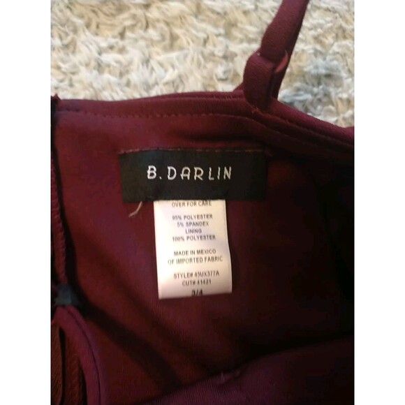 B darling Burgundy 3/4 Mini Dress Nwt  Boho Feminine Party - Picture 9 of 10